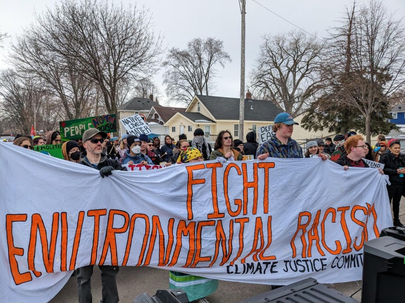 Climate Justice Committee marching against environmental racism.