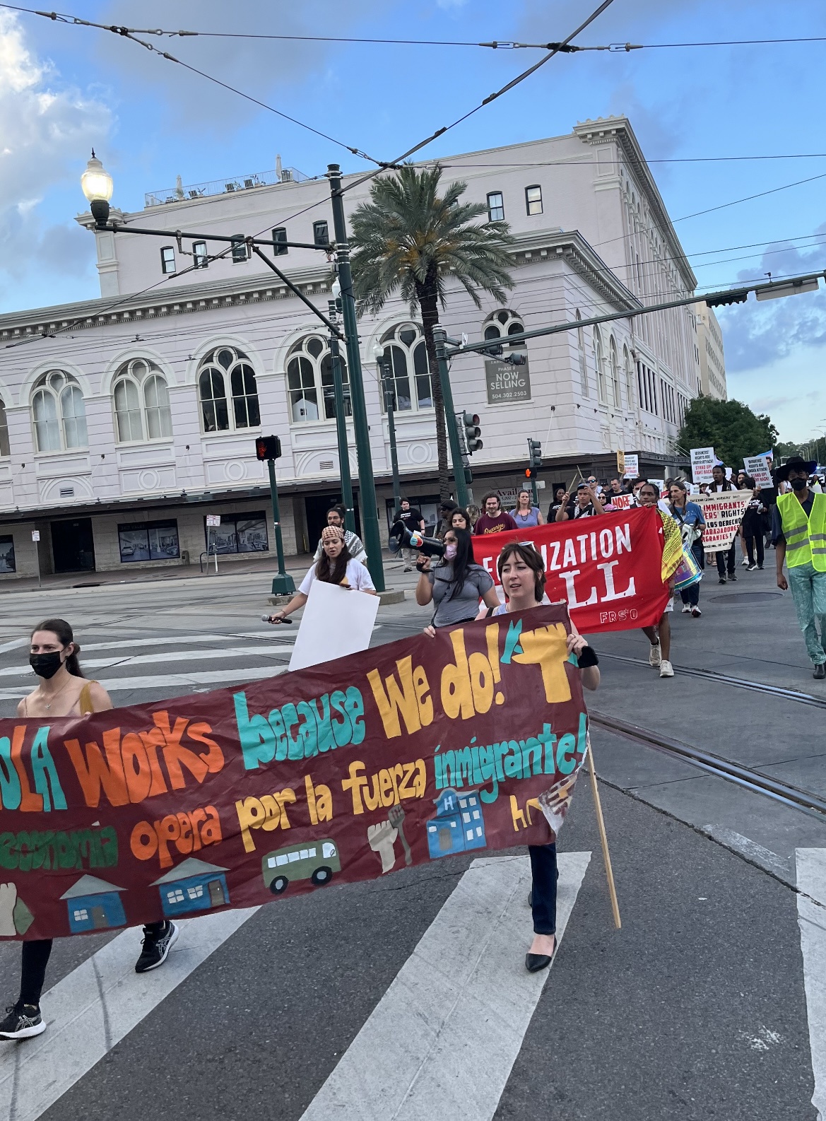 New Orleans May Day marchers take to the downtown streets.  | Fight Back! News/staff