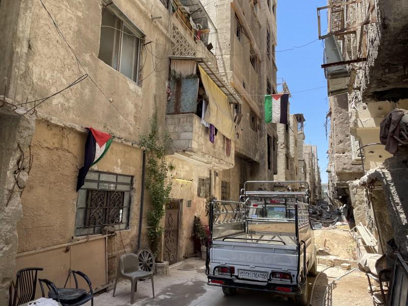 Abeer Ali Naif’s rebuilt home in Yarmouk camp, Damascus.