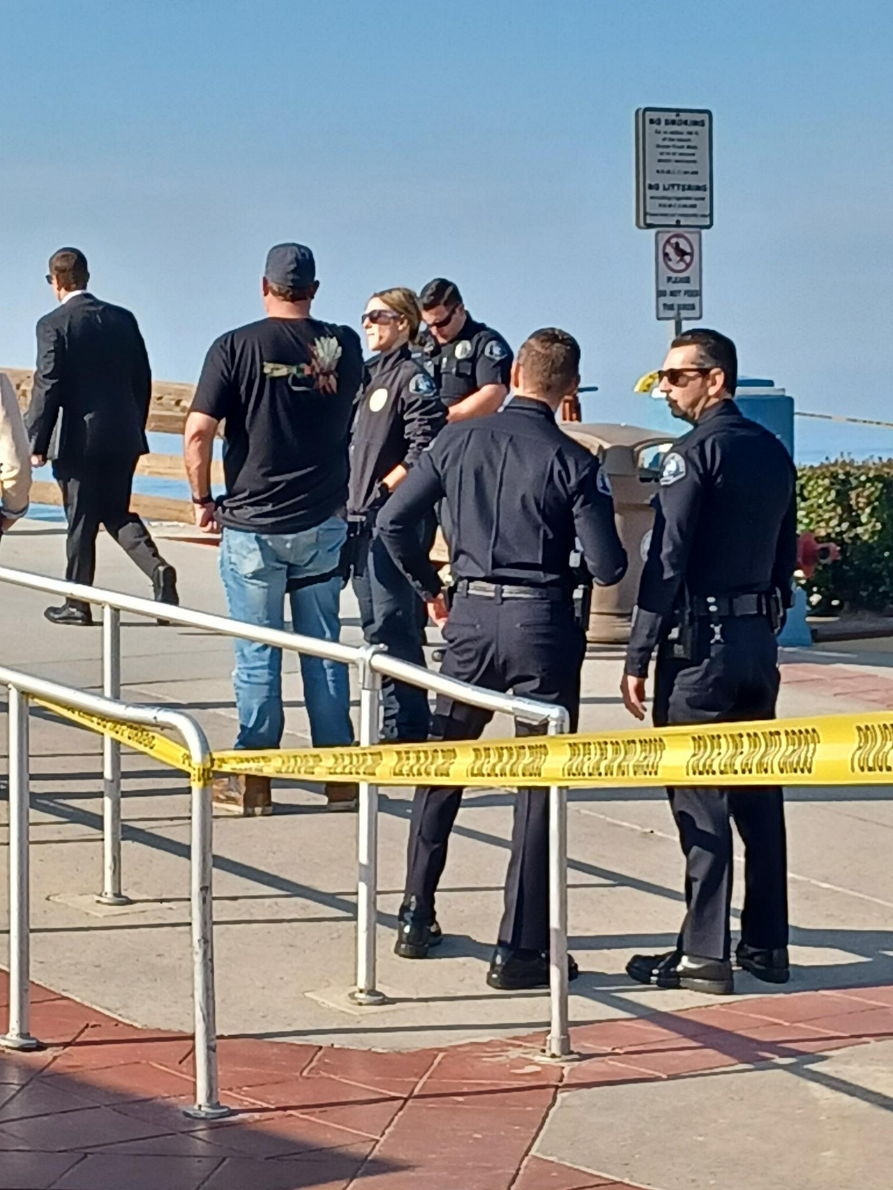 Scene of killing by police in Santa Ana, California.