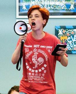 Nath Clarke speaks at rally for climate justice