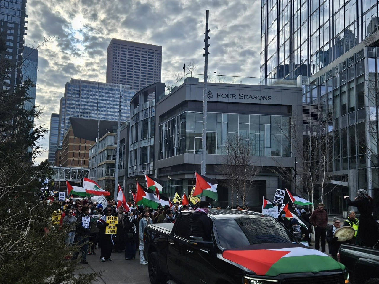 Minneapolis march against Israeli  killings in the occupied West Bank.   