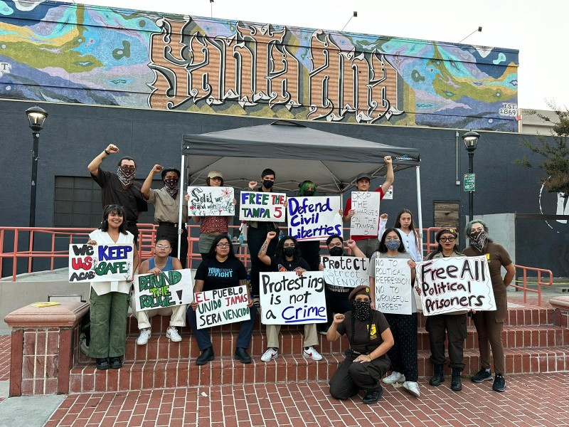Rally in Santa Ana, CA demands justice for the Tampa 5.