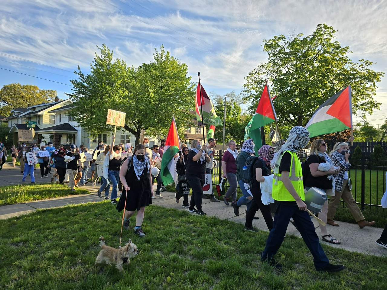 Grand Rapids, Michigan march against the Israeli attack on Rafah.  | Fight Back! News/staff