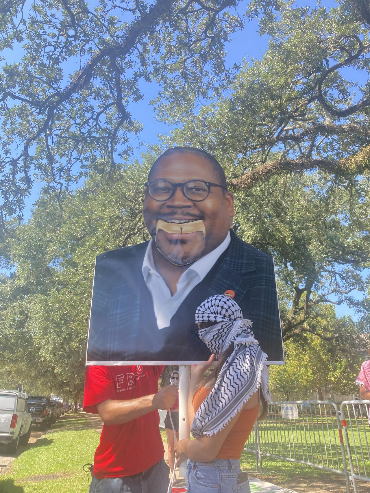 Students hold puppet of Loyola University president. | Fight Back! News/staff Students hold puppet of Loyola University president. | Fight Back! News/staff