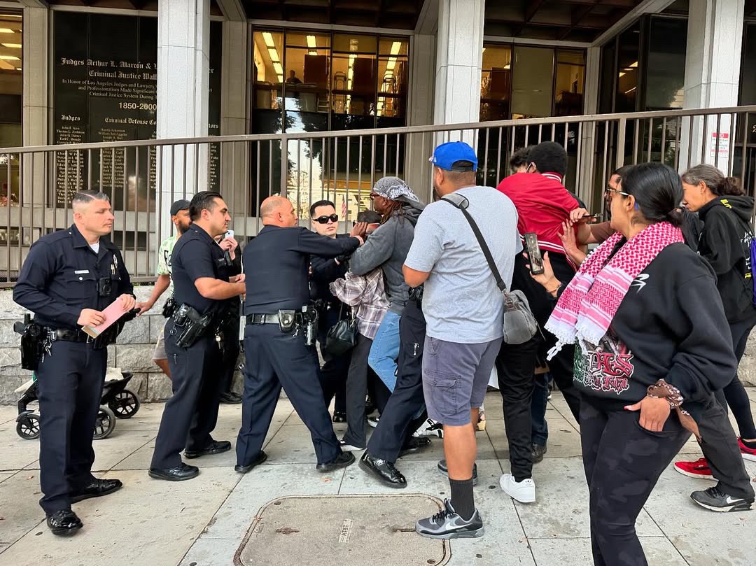 LAPD attacks protest outside the Hall of Justice. | Whittier Pride Official