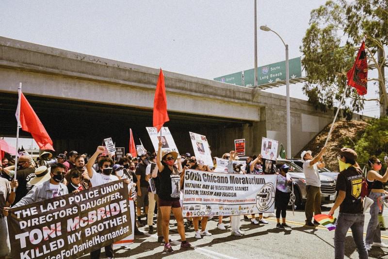 LA march marks 50th anniversary of Chicano Moratorium.