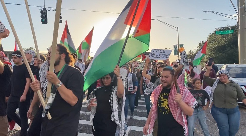 Florida protest against ban on Students for Justice in Palestine. | Fight Back! News/staff