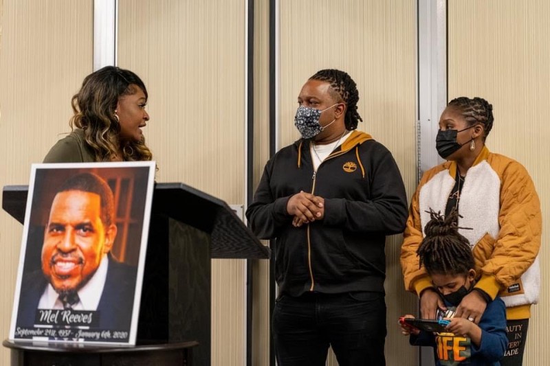 Toshira Garraway Allen, Kellen Reeves, and Michelle Johnson Reeves.