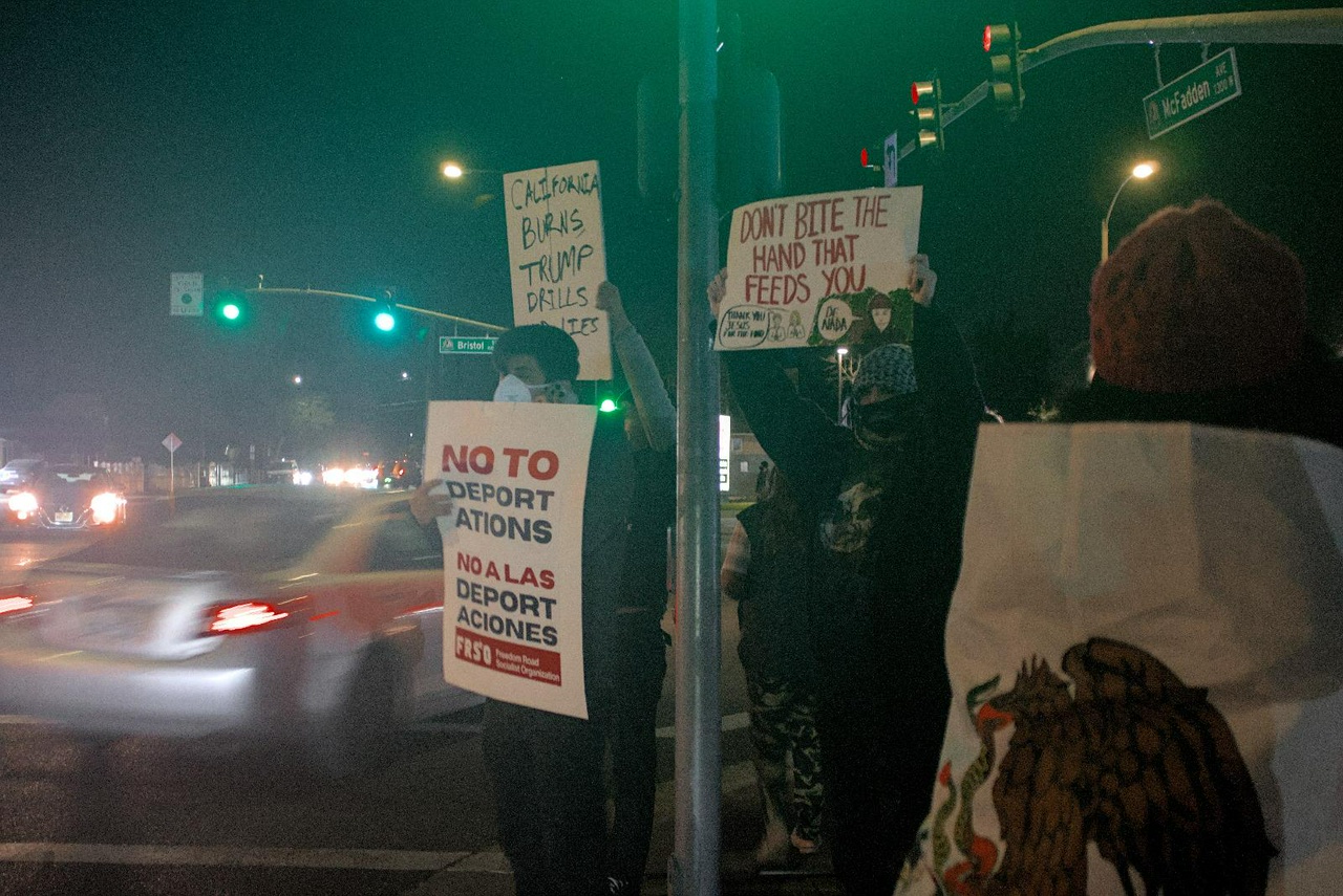 Protest against Trump agenda in Santa Ana, California.
