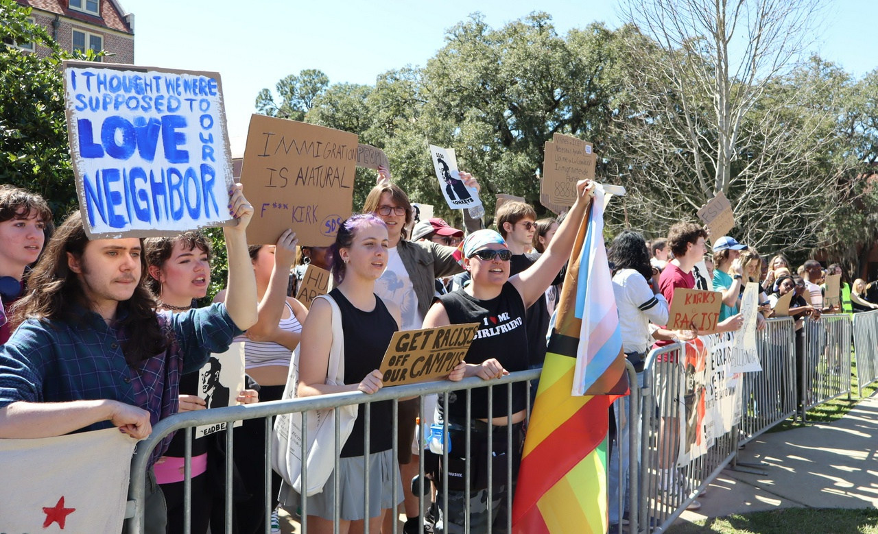 Tallahassee, FL protest against Charlie Kirk.
