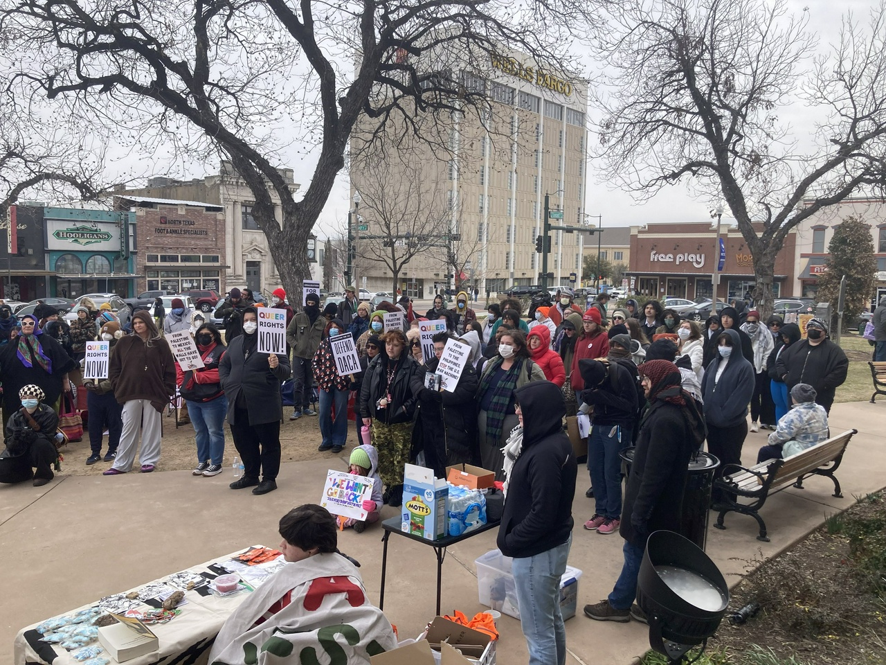 Anti Trump event in Denton, Texas.