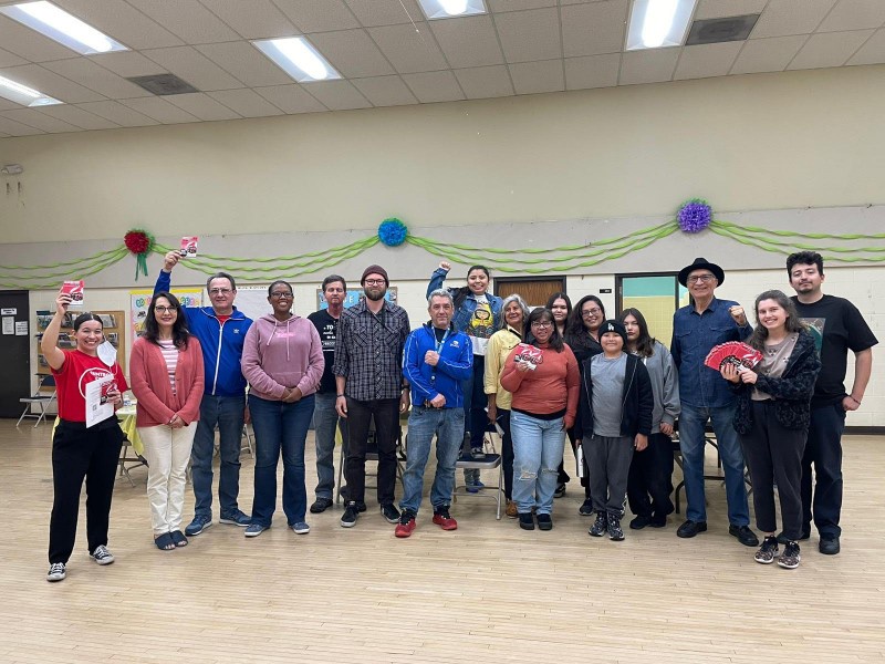 James Lotter in the blue hoodie (center) at Centro CSO meeting.