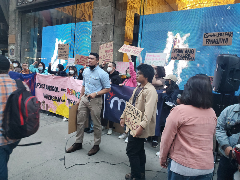 NYC vigil outside of the Consulate General of the Philippines demands fair elect