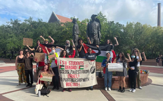 FSU students gather to stand with Palestine and against repression of student activists.  | Staff/Fight Back! News