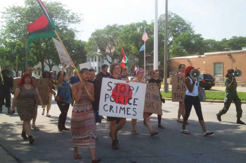March against police killing in Milwaukee.
