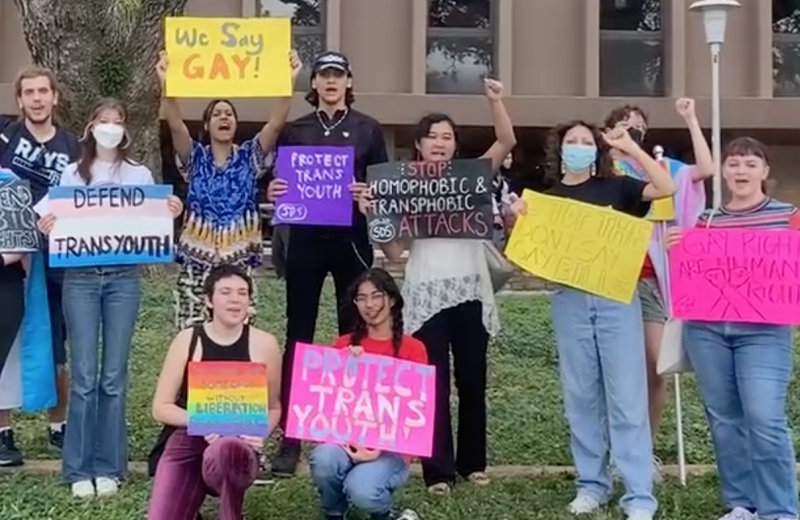 Tampa SDS protests the "Don't Say Gay" bill.
