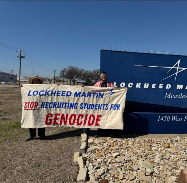 Texas protest against weapon maker Lockheed Martin. 