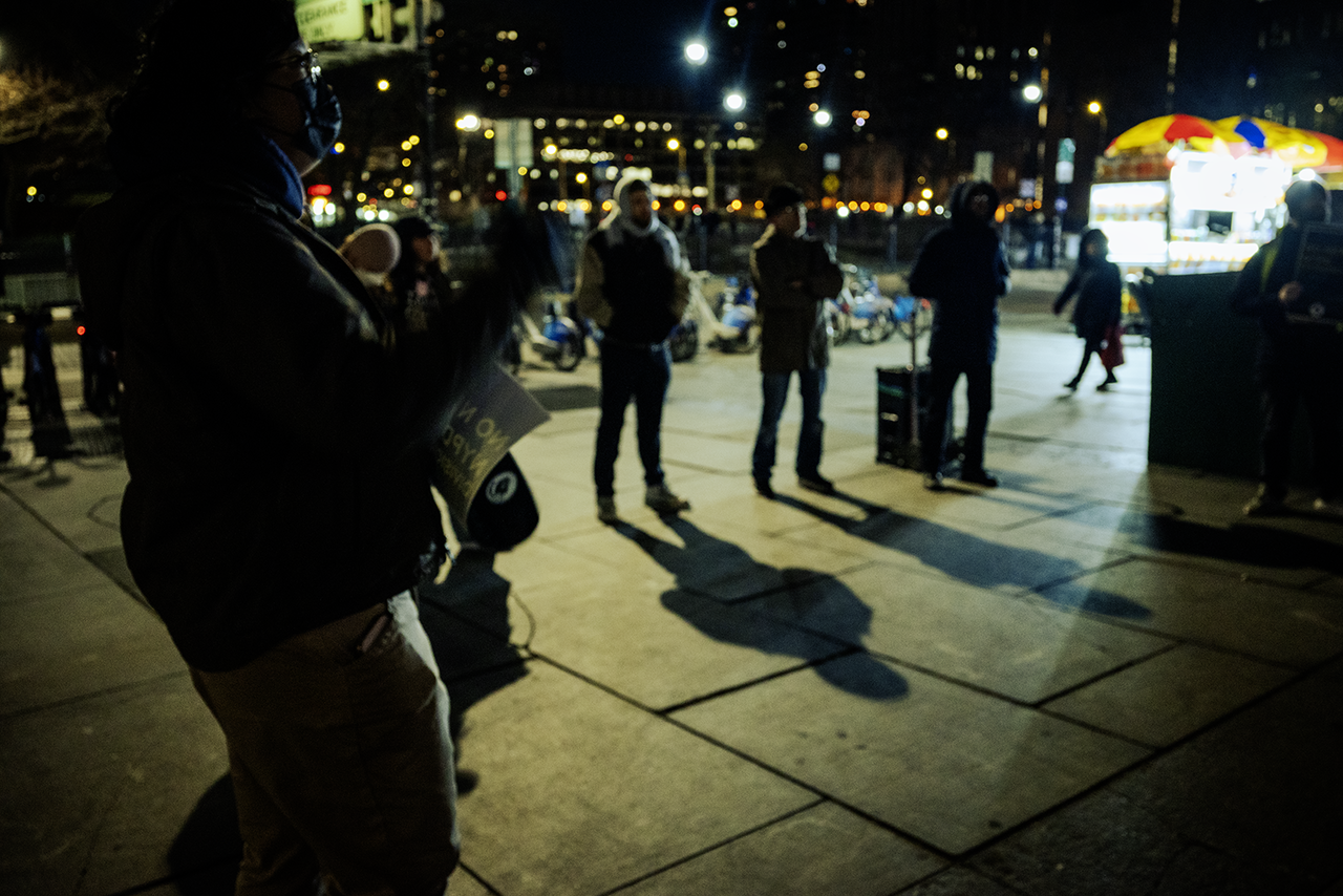 Protest against NYPD division that targets low income people.