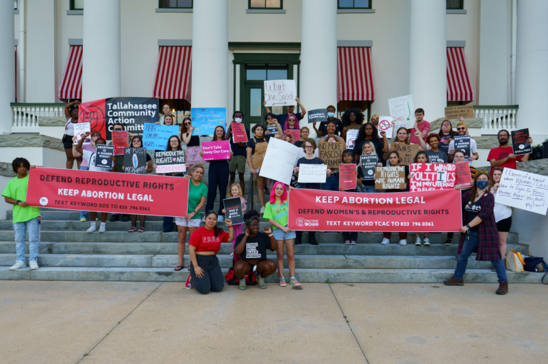 Tallahassee protest against attacks on abortion rights.